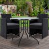 Gardeon Outdoor Chairs Dining Patio Furniture Lounge Setting Wicker Garden – 2X Chair + Table