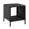 Gardeon Side Table Coffee Patio Outdoor Furniture Rattan Desk Indoor Garden – Black