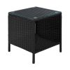 Gardeon Side Table Coffee Patio Outdoor Furniture Rattan Desk Indoor Garden – Black