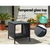 Gardeon Side Table Coffee Patio Outdoor Furniture Rattan Desk Indoor Garden – Black