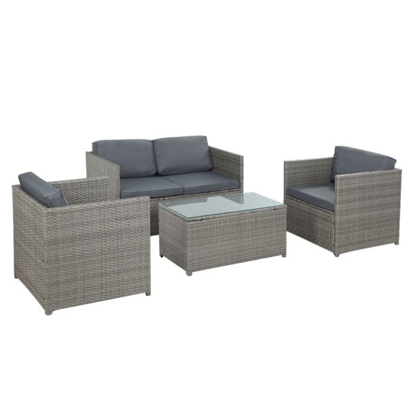 Outdoor Furniture Sofa Set Wicker Lounge Setting Table Chairs
