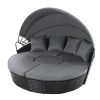 Gardeon Outdoor Lounge Setting Sofa Patio Furniture Wicker Garden Rattan Set Day Bed – Grey and Black