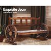 Gardeon Garden Bench Wooden Wagon Chair Outdoor Furniture Backyard Lounge Charcoal – 3 Seater