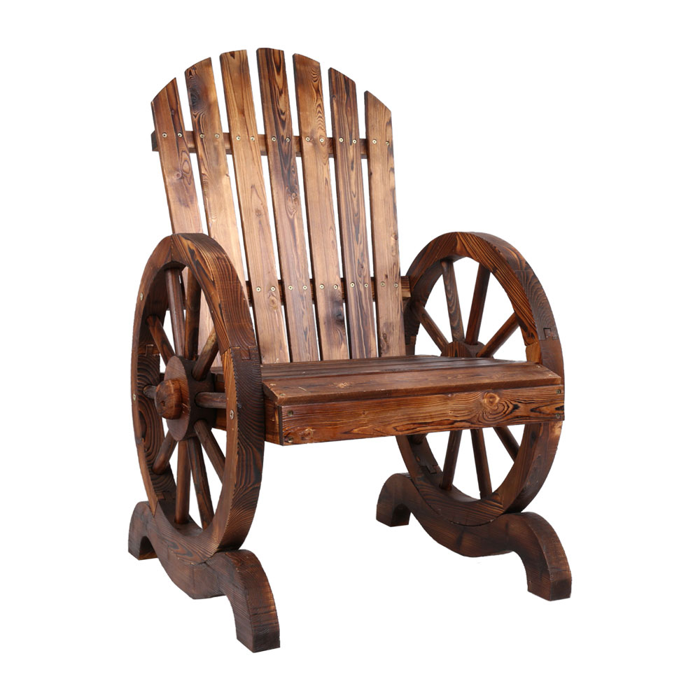 Gardeon Wagon Wheels Rocking Chair – Brown – 68x63x99 cm