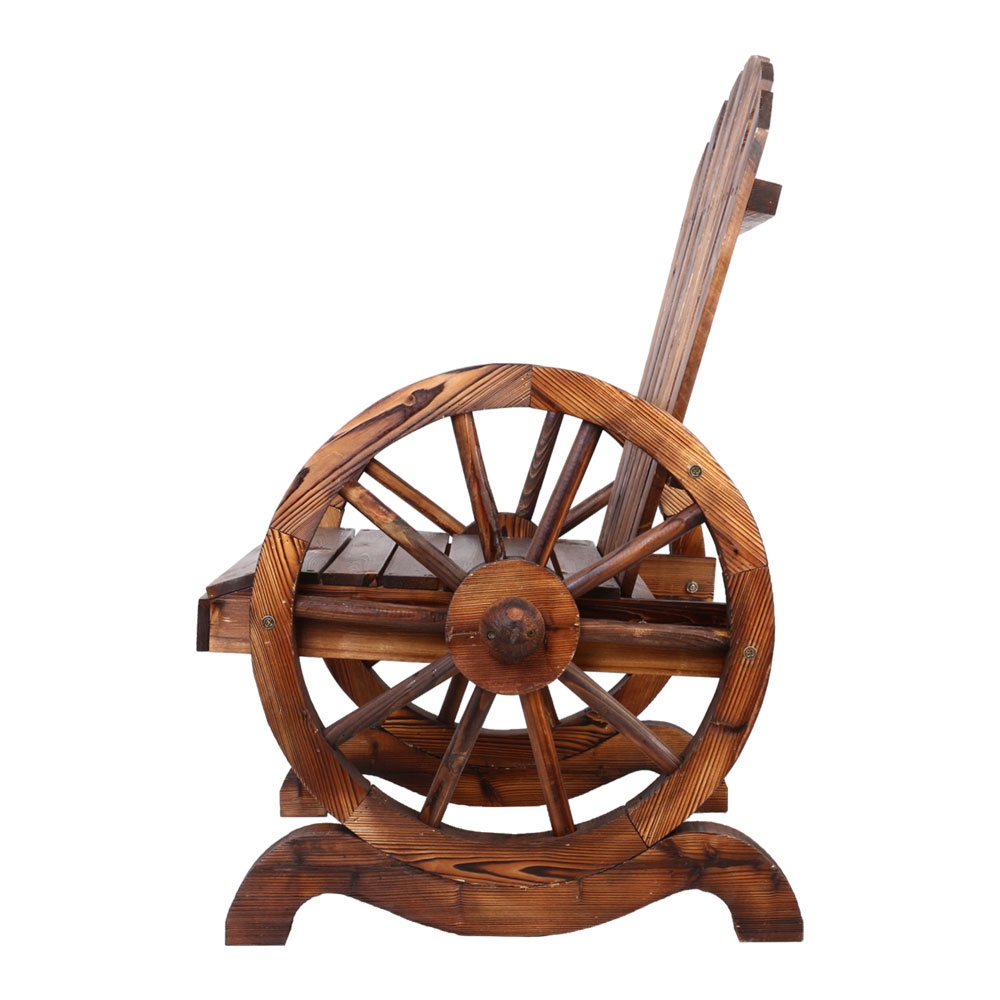 Gardeon Wagon Wheels Rocking Chair – Brown – 68x63x99 cm