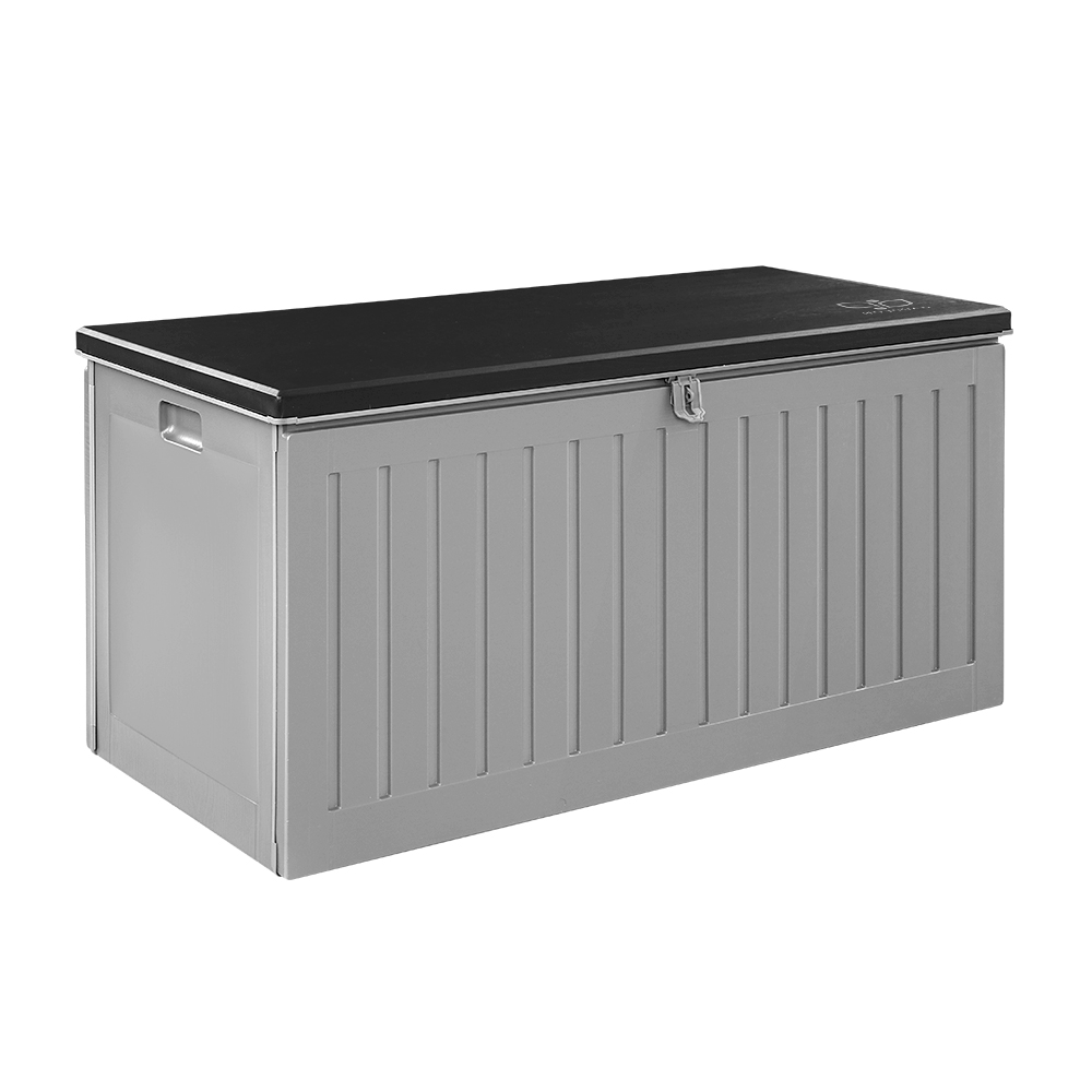 Gardeon Outdoor Storage Box Container Garden Toy Indoor Tool Chest Sheds – Dark Grey and Black, 270 L