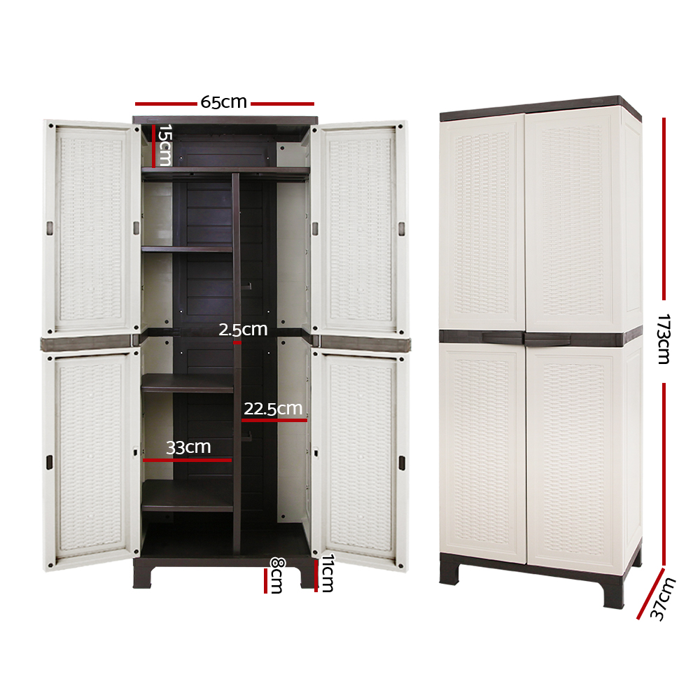 Outdoor Storage Cabinet Cupboard Lockable Garage 173cm