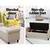 Artiss Storage Ottoman Blanket Box 126cm Linen Fabric Arm Foot Stool Couch Large – Taupe