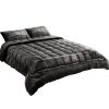 Giselle Bedding Faux Mink Quilt Charcoal – QUEEN