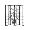 Artiss Room Divider Screen Privacy Dividers Pine Wood Stand Black White – 4 Panel
