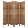 Artiss Room Divider Screen Privacy Wood Dividers Timber Stand – Brown, 4 Panel