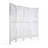 Artiss Room Divider Screen Privacy Wood Dividers Timber Stand – White, 4 Panel