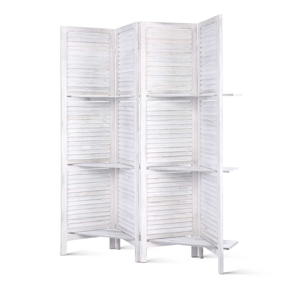 Artiss Room Divider Privacy Screen Foldable Partition Stand – White, 4 Panel