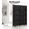 Artiss Room Divider Screen Privacy Timber Foldable Dividers Stand – Black, 8 Panel