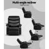 Artiss Recliner Chair Armchair Lounge Sofa Chairs Couch Black Tray Table – Leather
