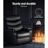 Artiss Recliner Chair Armchair Lounge Sofa Chairs Couch Black Tray Table – Leather