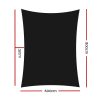 Instahut Sun Shade Sail Cloth Shadecloth Rectangle Canopy 280gsm – Black, 6×8 m