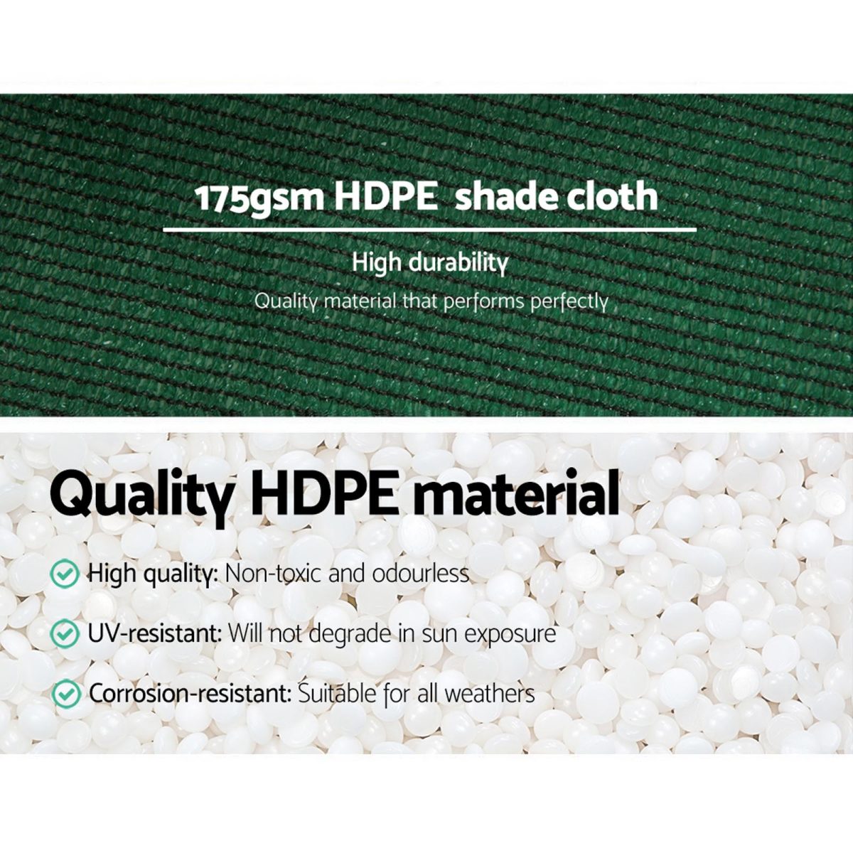 Instahut 70% Sun Shade Cloth Shadecloth Sail Roll Mesh Outdoor 175gsm – Green, 3.66×30 m