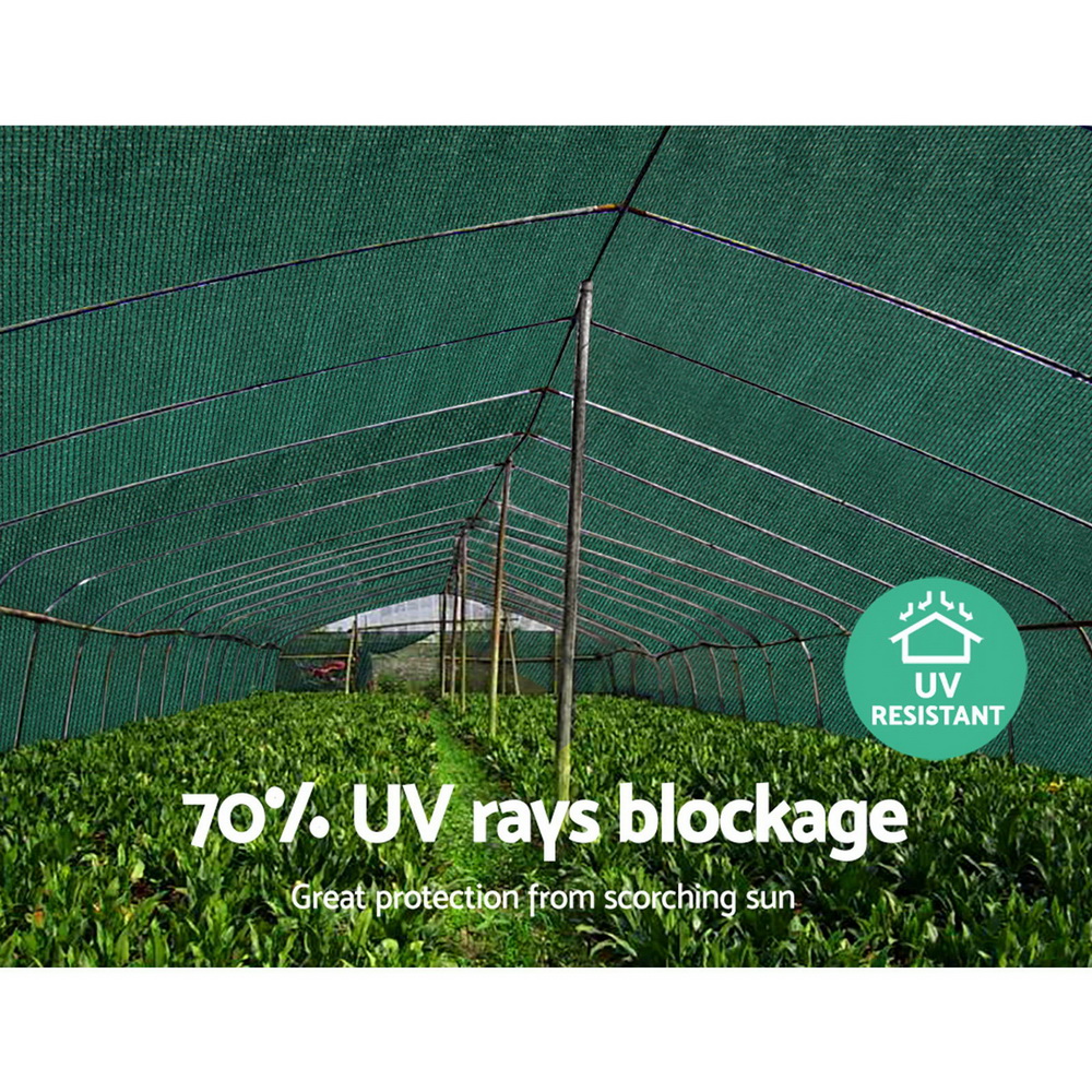 Instahut 70% Sun Shade Cloth Shadecloth Sail Roll Mesh Outdoor 175gsm – Green, 3.66×30 m
