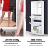 5 Drawer Mirrored Wooden Shoe Cabinet – White