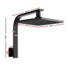Cefito WElS 8” Rain Shower Head Set Square High Pressure Wall Arm DIY – Black, 8” Round Shower Head