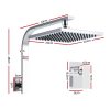 Cefito WElS 8” Rain Shower Head Set Square High Pressure Wall Arm DIY – Silver, 8” Round Shower Head + Shower Mixer