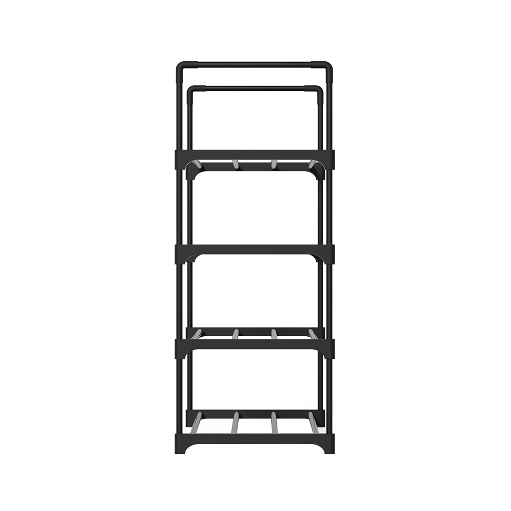 Artiss Shoe Rack Stackable Shelves 4 Tiers Shoes Storage Stand Black – 55x28x73 cm