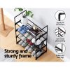 Artiss Shoe Rack Stackable Shelves 4 Tiers Shoes Storage Stand Black – 55x28x73 cm