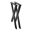 2x Metal Legs Coffee Dining Table Steel Industrial Vintage Bench X Shape 710MM