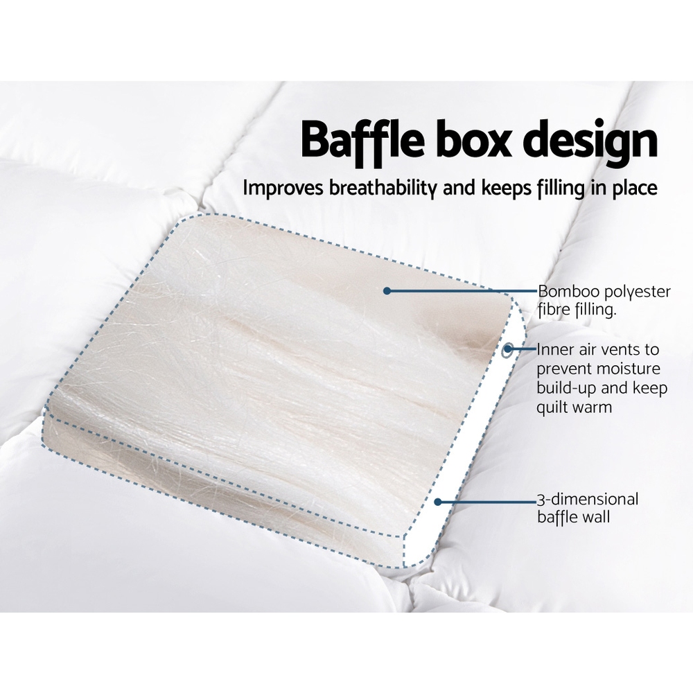 Giselle Mattress Topper Bamboo Fibre Pillowtop Protector – DOUBLE