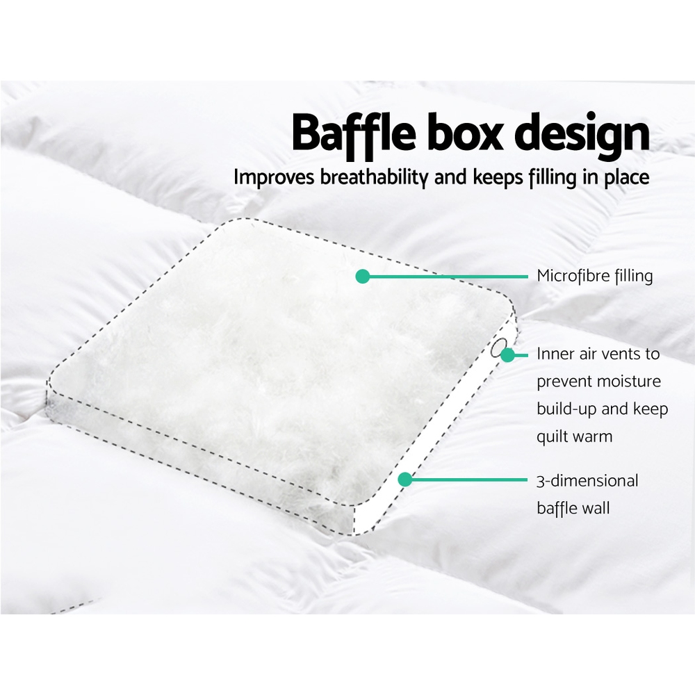 Giselle Mattress Topper Pillowtop 1000GSM Microfibre Filling Protector – QUEEN