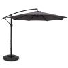 Instahut 3M Umbrella with Base Outdoor Umbrellas Cantilever Sun Beach Garden Patio – Charcoal, 48x48x7.5 cm(Base)