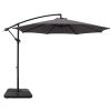 Instahut 3M Umbrella with Base Outdoor Umbrellas Cantilever Sun Beach Garden Patio – Charcoal, 50x50x8.5 cm(Base)