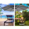 Instahut 3M Umbrella with Base Outdoor Umbrellas Cantilever Sun Beach Garden Patio – Grey, 50x50x8.5 cm(Base)