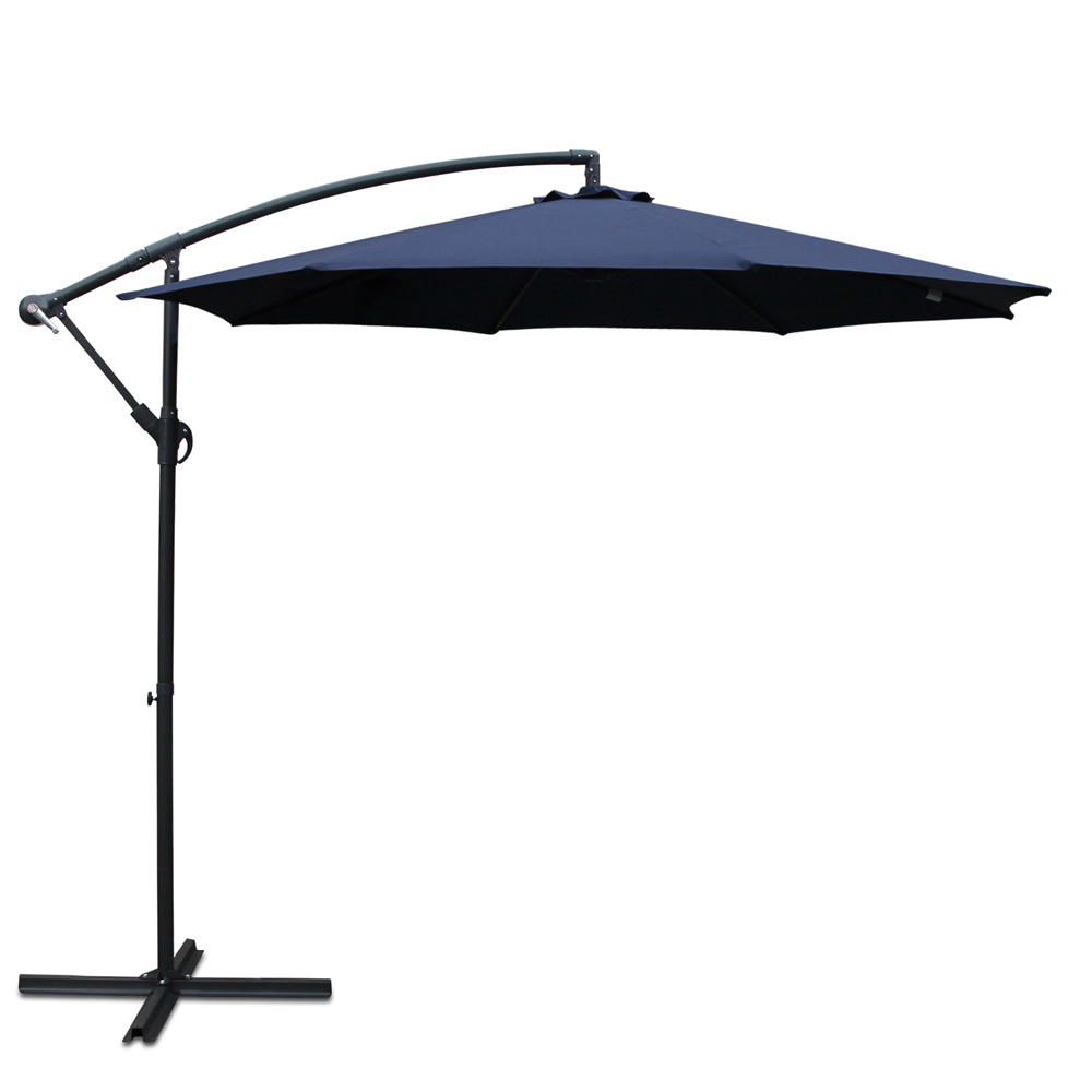 Instahut 3M Cantilevered Outdoor Umbrella – Navy Blue