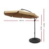 Instahut 3M Umbrella with 48x48cm Base Outdoor Umbrellas Cantilever Sun Beach UV – Beige