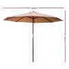 Instahut Outdoor Umbrella 3M Pole Cantilever Stand Garden Umbrellas Patio – Beige, Without Base