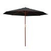 Instahut Outdoor Umbrella 3M Pole Cantilever Stand Garden Umbrellas Patio – Black, Without Base
