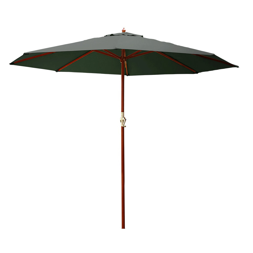 Instahut Outdoor Umbrella 3M Pole Cantilever Stand Garden Umbrellas Patio – Charcoal, Without Base