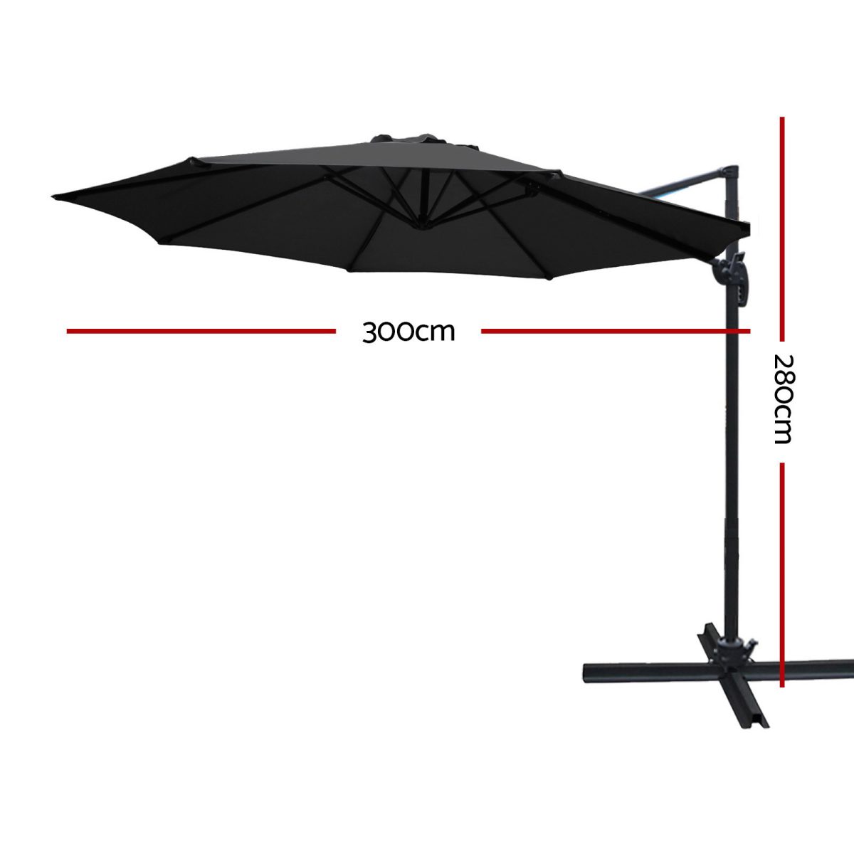 Instahut Roma Outdoor Umbrella – Black
