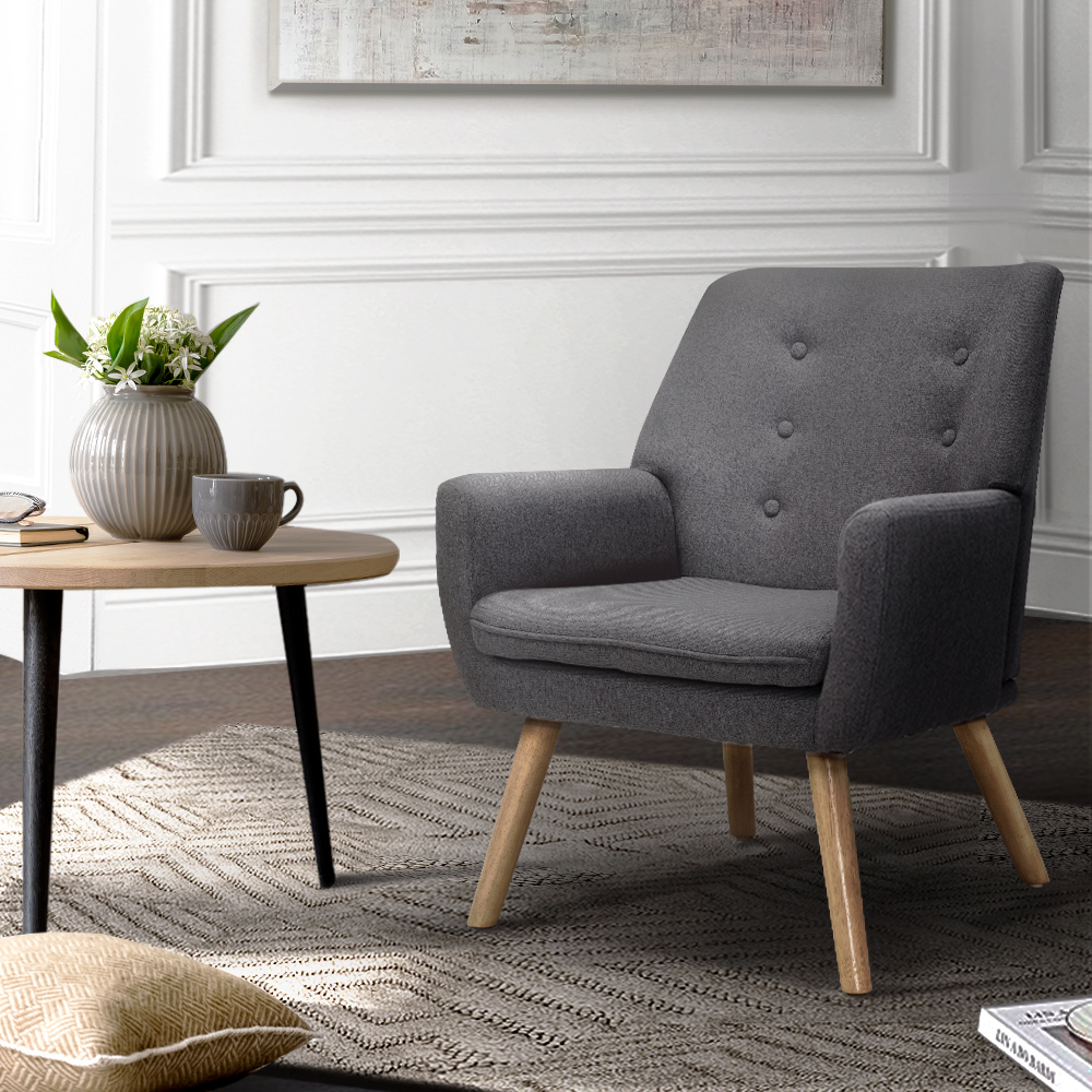 Artiss Fabric Dining Armchair – Grey