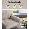 Artiss Armchair Lounge Chair Armchairs Accent Chairs Sofa Couch Fabric – Beige