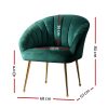 Artiss Armchair Lounge Chair Accent Armchairs Chairs Velvet Sofa Couch – Green
