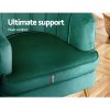 Artiss Armchair Lounge Accent Chair Armchairs Sofa Chairs Velvet Couch – Green