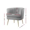 Artiss Armchair Lounge Accent Chair Armchairs Sofa Chairs Velvet Couch – Grey