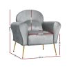 Artiss Armchair Lounge Chair Accent Armchairs Chairs Sofa Cushion Velvet – Grey