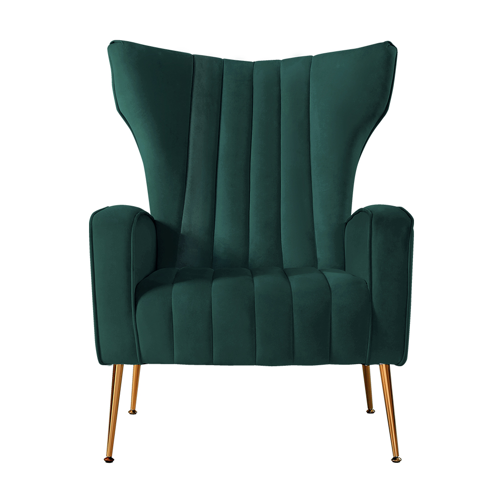 Artiss Armchair Lounge Chairs Accent Armchairs Chair Velvet Sofa Seat – Green