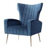 Artiss Armchair Lounge Chairs Accent Armchairs Chair Velvet Sofa Seat – Navy Blue
