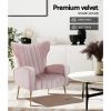 Artiss Armchair Lounge Chairs Accent Armchairs Chair Velvet Sofa Seat – Pink