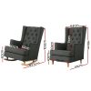 Artiss Rocking Armchair Feedining Chair Fabric Armchairs Lounge Recliner – Charcoal